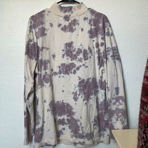 MARBLE TIE DYE MOCK NECK LONG SLEEVE TEE (chnge)